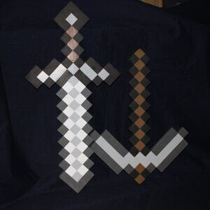 Minecraft  Iron Foam Sword And Pick Axe Action Figure Accessory
